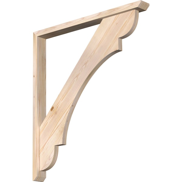 Ekena Millwork Olympic Slat Smooth Bracket w/ Offset Brace, Douglas Fir, 3 1/2"W x 36"D x 40"H BKT0402X36X40OLY06SDF - main